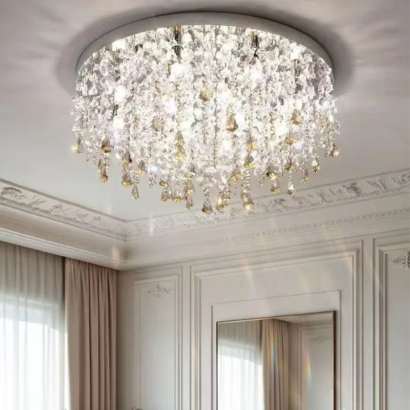 SaloEElaitte Crystal LED Ceiling Light Modern Living Room Lamp