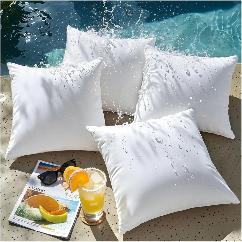 Pillow Inserts Pack of 4 Outdoor Water Resistant Hypoallergenic