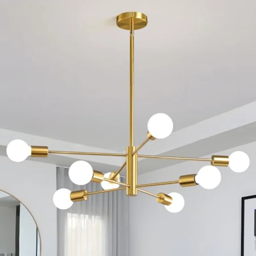 Sputnik Chandelier Modern Pendant Light E26 Mid Century Dining Fixture