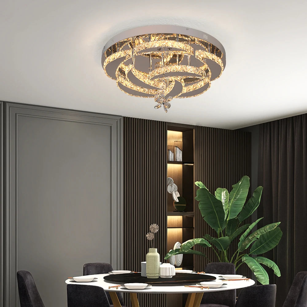 GreeLustr Crystal LED Ceiling Lamp Chandelier For Living Room
