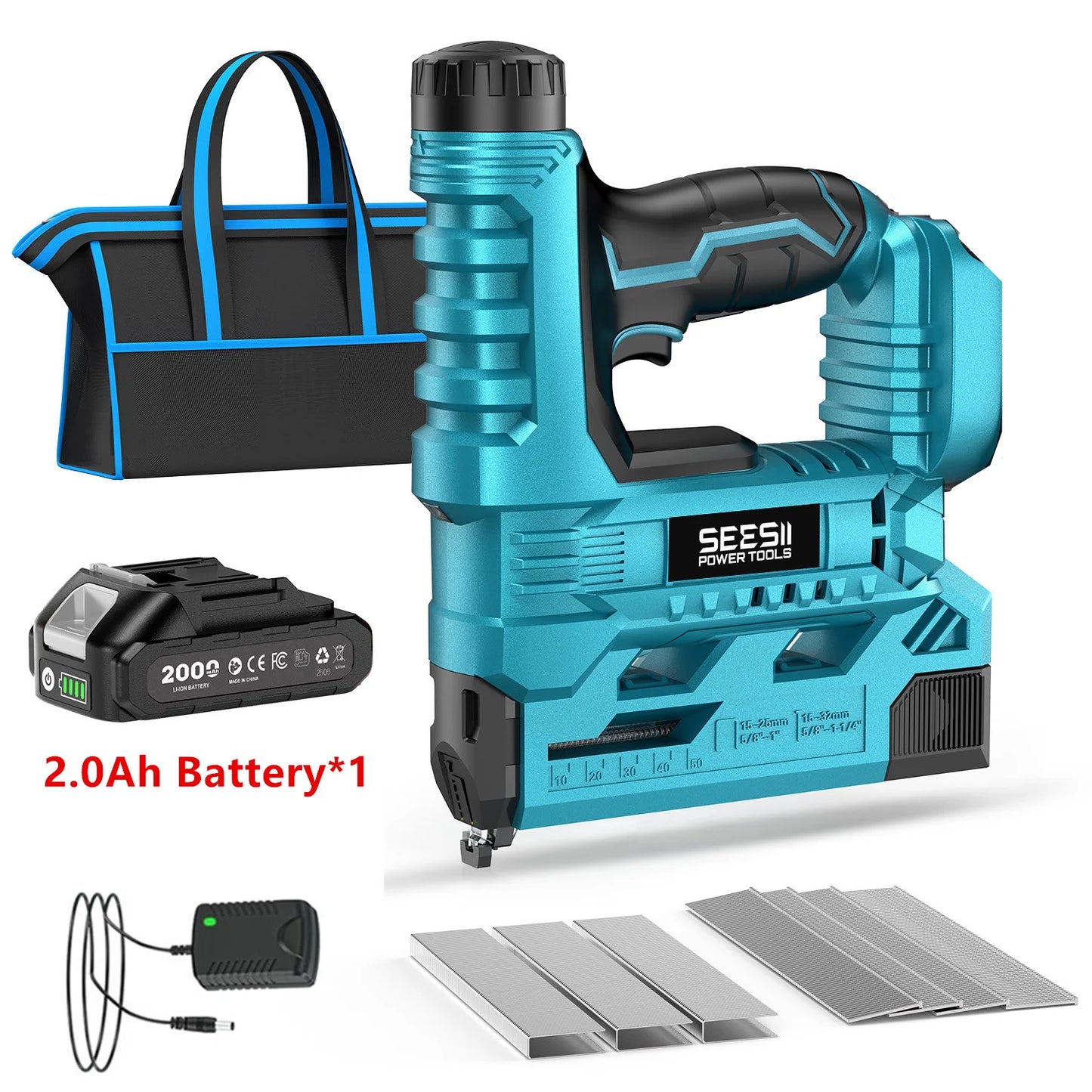 Seesii 18 Gauge Cordless Brad Nailer With 1000 Nails And Batteries