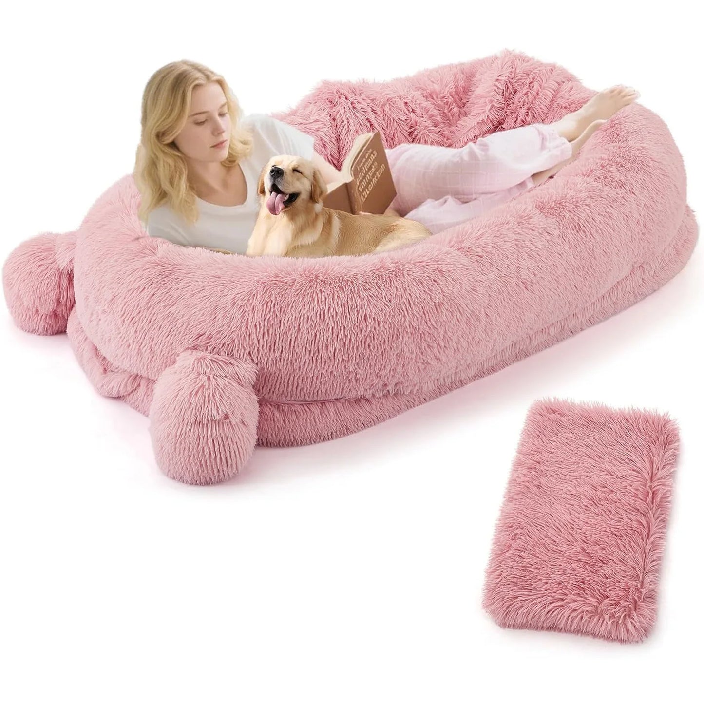 HiMISS Adult Dog Bed With Removable Cover And Blanket