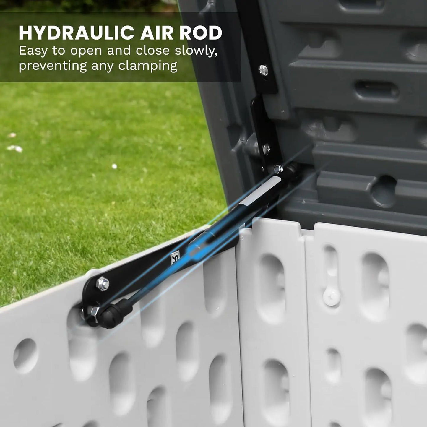 Waterproof Resin Deck Box Outdoor Storage 230 Gal Rubber Plastic
