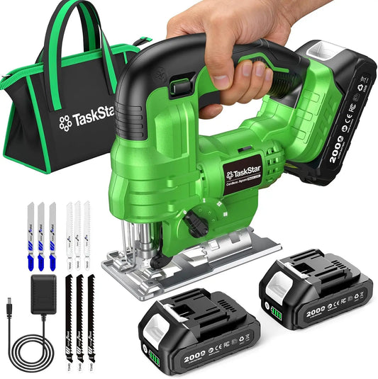 Taskstar Cordless Jig Saw With 9 Blades And Bevel Settings