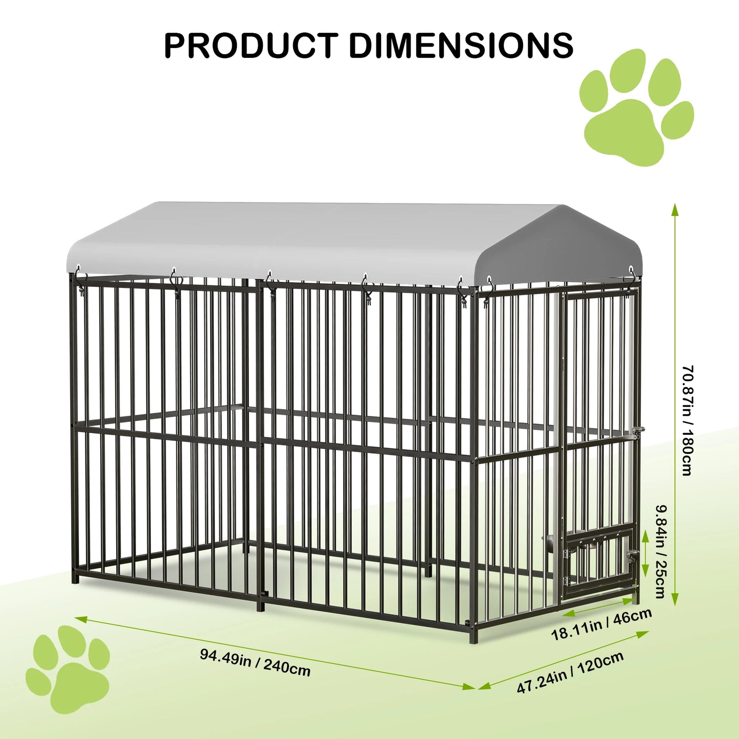 TWISTER.CK Outdoor Heavy Duty Dog Kennel Walk In Playpen With Roof