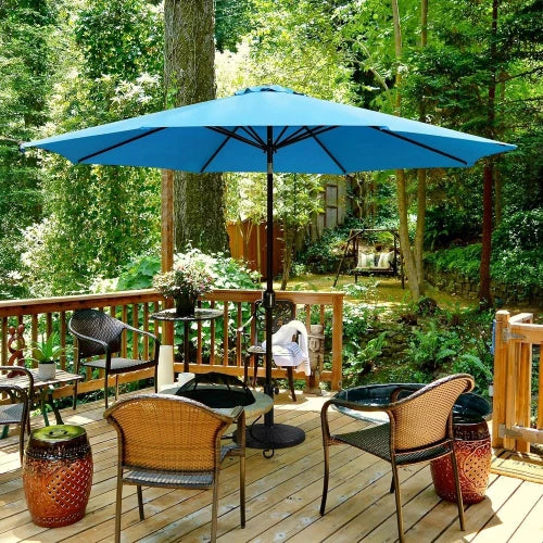 Patio Umbrella Push Button Crank 8 Rib Market Table