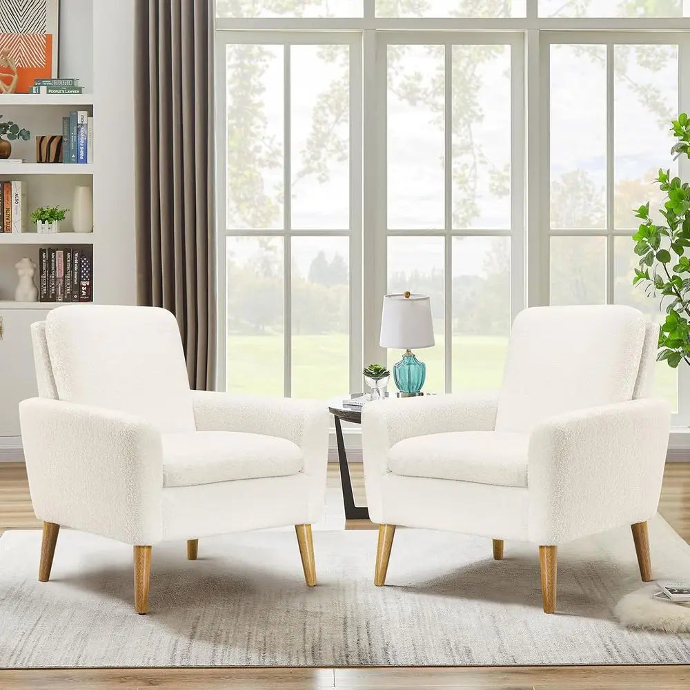 Ukmj 2 Piece Adjustable Height Upholstered Accent Chair Set For Living Room