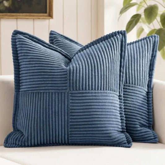 Decorative Boho Patchwork Stripe Pillow Covers Set of 2