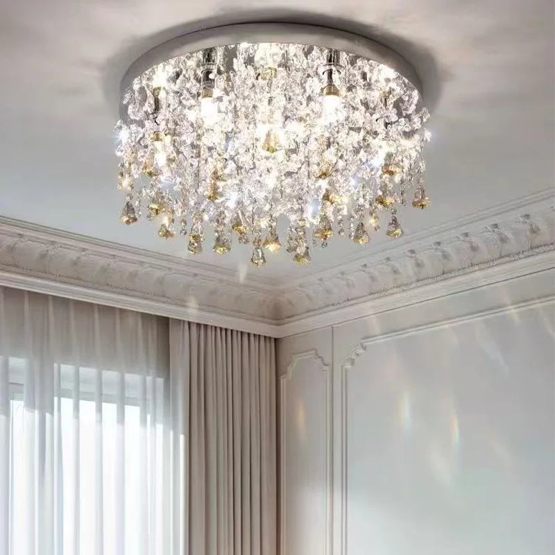 SaloEElaitte Crystal LED Ceiling Light Modern Living Room Lamp