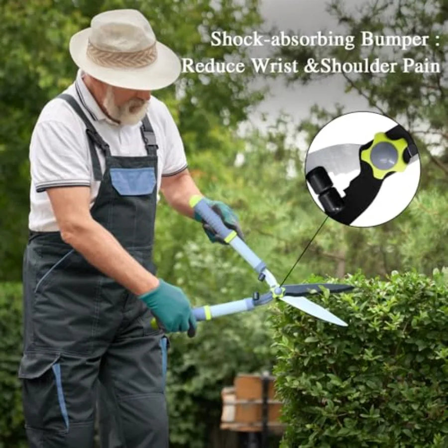 Garden Loppers Pruning Shears, Updated 3PCS Hedge Clippers Combo Set, Branch Cutter with Compound Action, Chops Thick High Bran