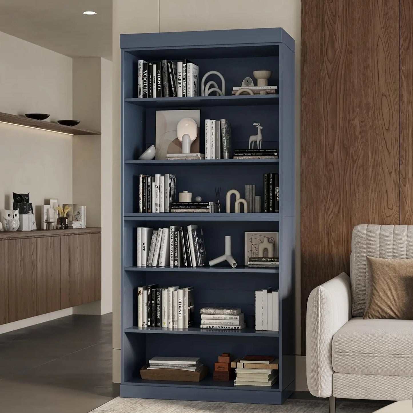 Stackable 6 Tier Solid Wood Bookcase Open Display Shelf