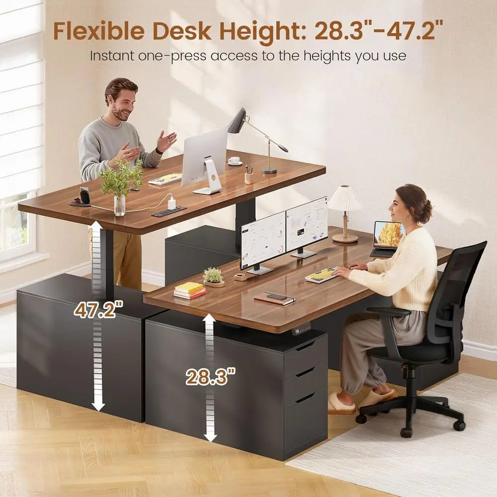 Electric Standing Desk With Storage And Power Outlet