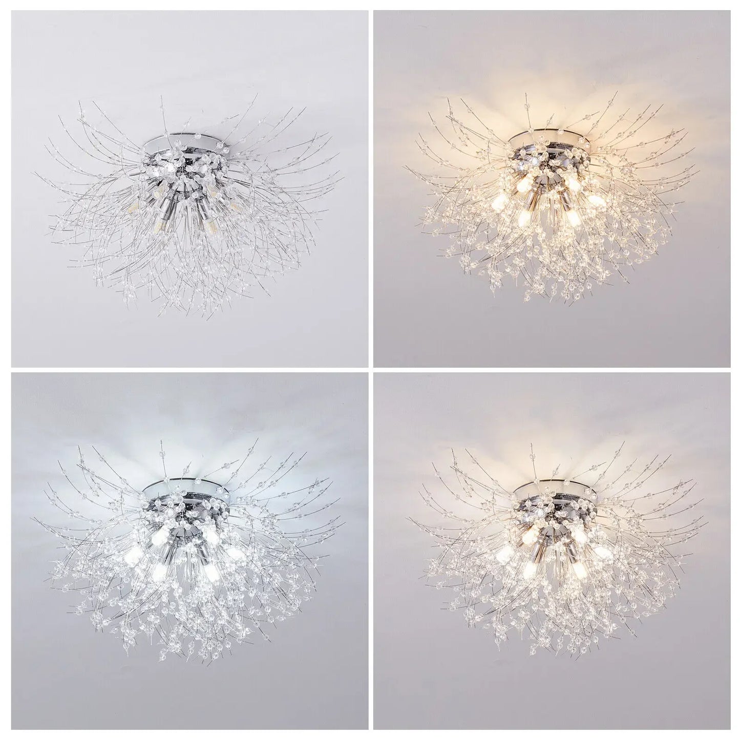 Led Flush Mount Ceiling Light Fireworks Chandelier G9 Base 110V