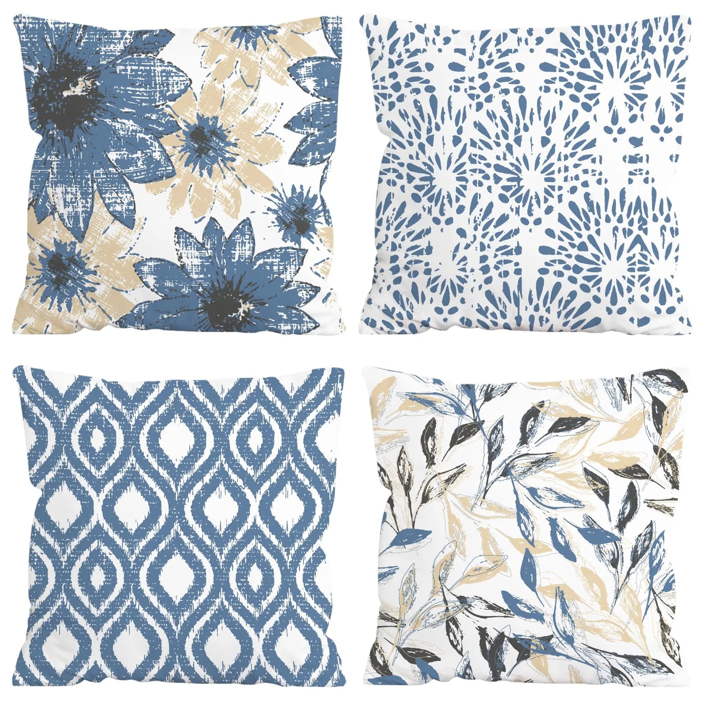 Boho Sage Floral Throw Pillow Covers Decor