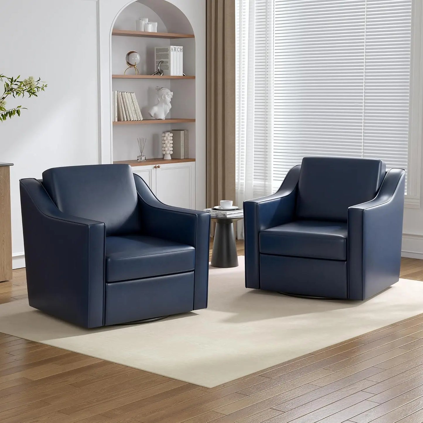 Upholstered Club Armchairs Set of 2 Chenille Fabric