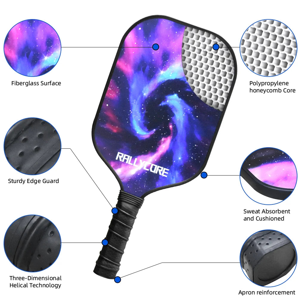 Pickleball Paddles Set of 2 with 4 Balls  Carry Bag  Premium Honeycomb Core Paddles for Indoor  Outdoor Play for Adults andYouth