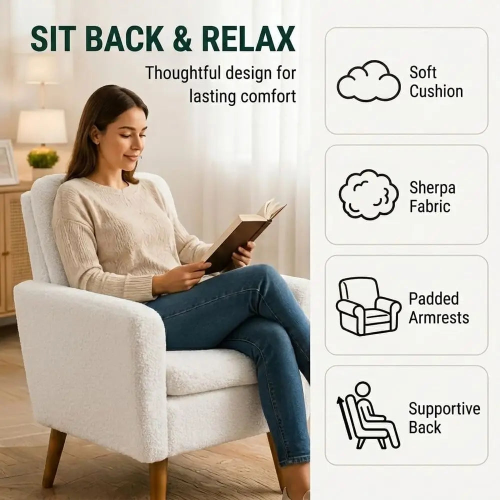 Ukmj 2 Piece Adjustable Height Upholstered Accent Chair Set For Living Room