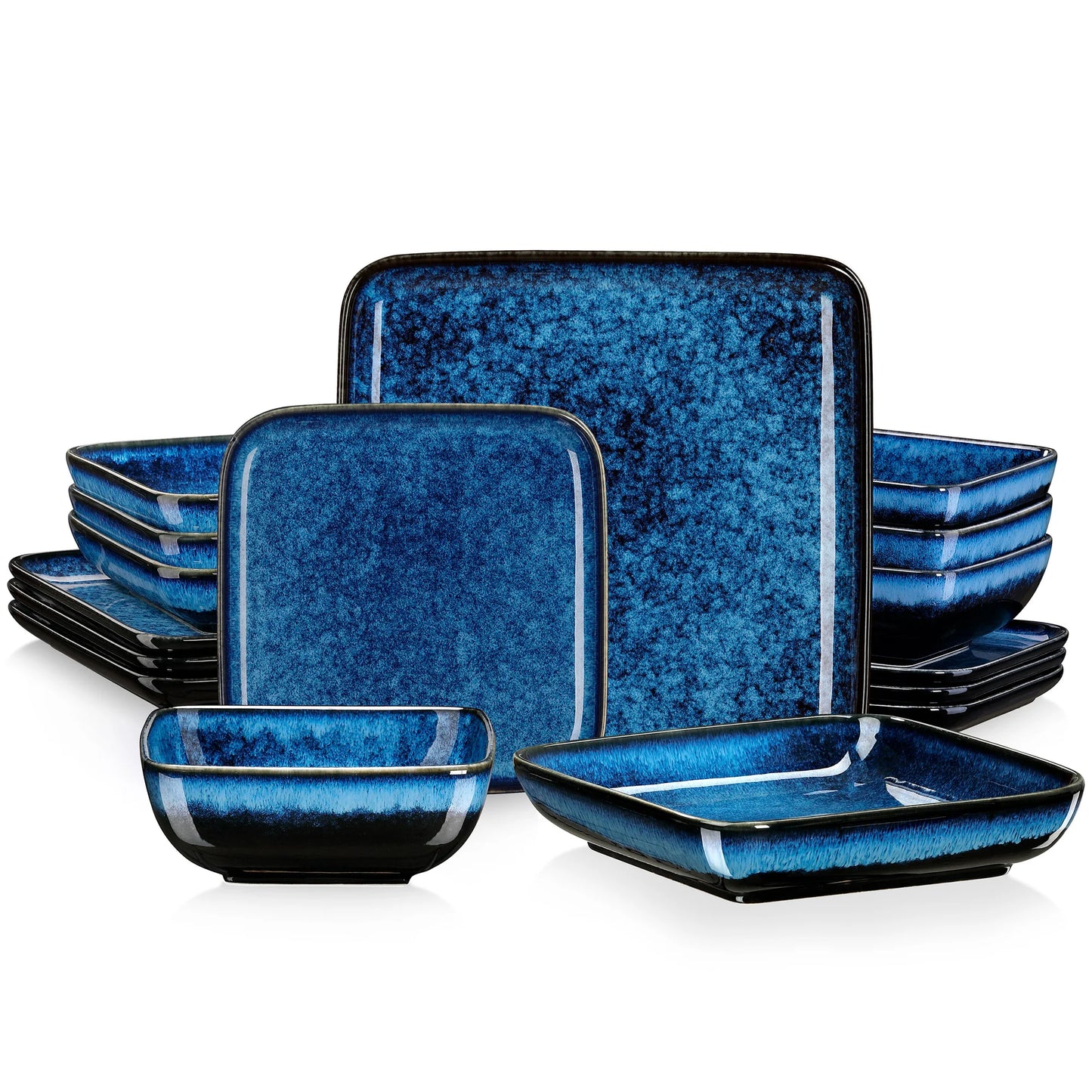 MALACASA Stern Ceramic Dinner Set For 4 People Kitchen Tableware