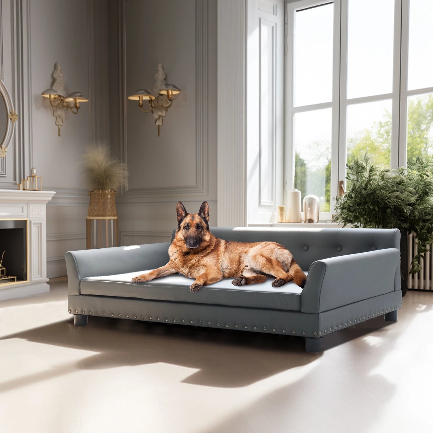 BINGOPAW Elevated Rectangle Dog Bed for Medium and Large Dogs