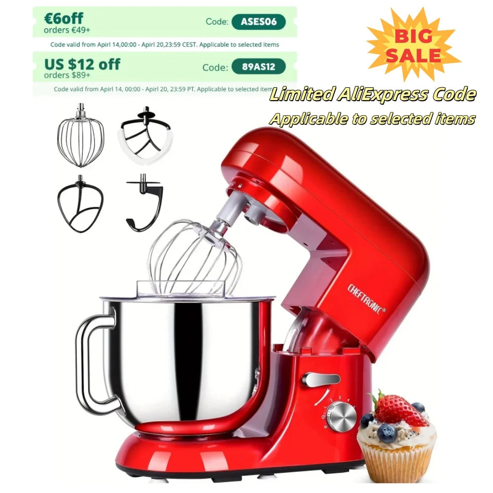 Cheftronic Tilt-Head Stand Mixer 650W Six-Speed