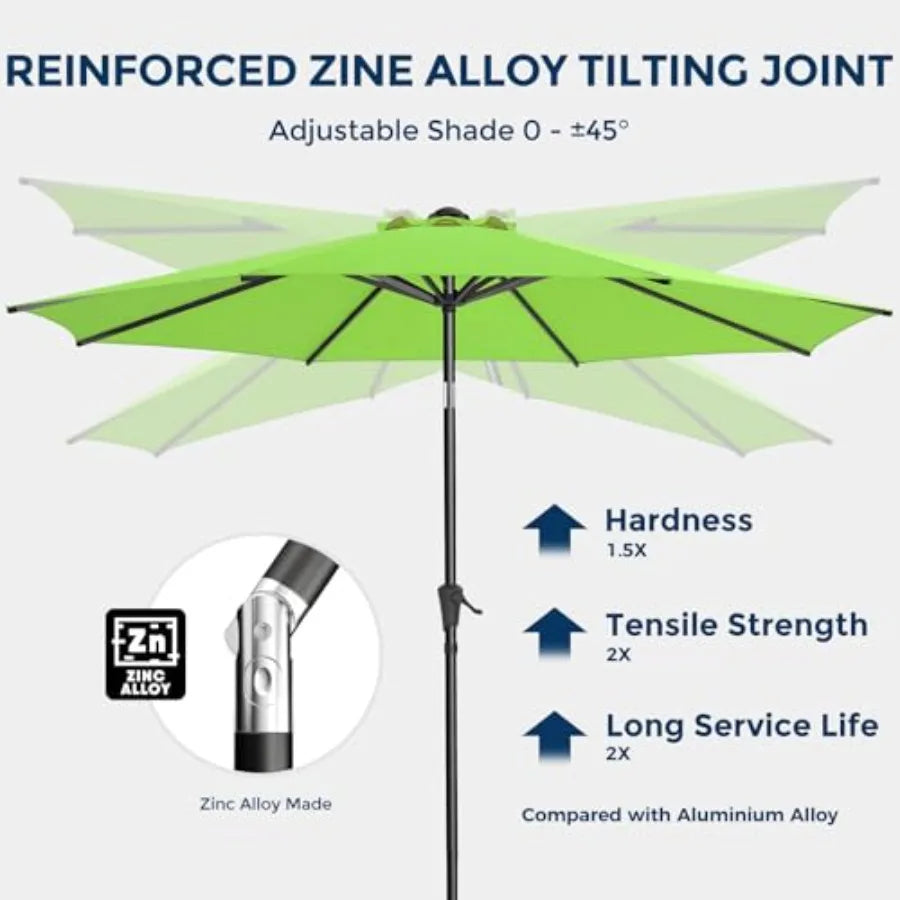 Outdoor Patio Umbrella With Push Button Tilt UV Protection