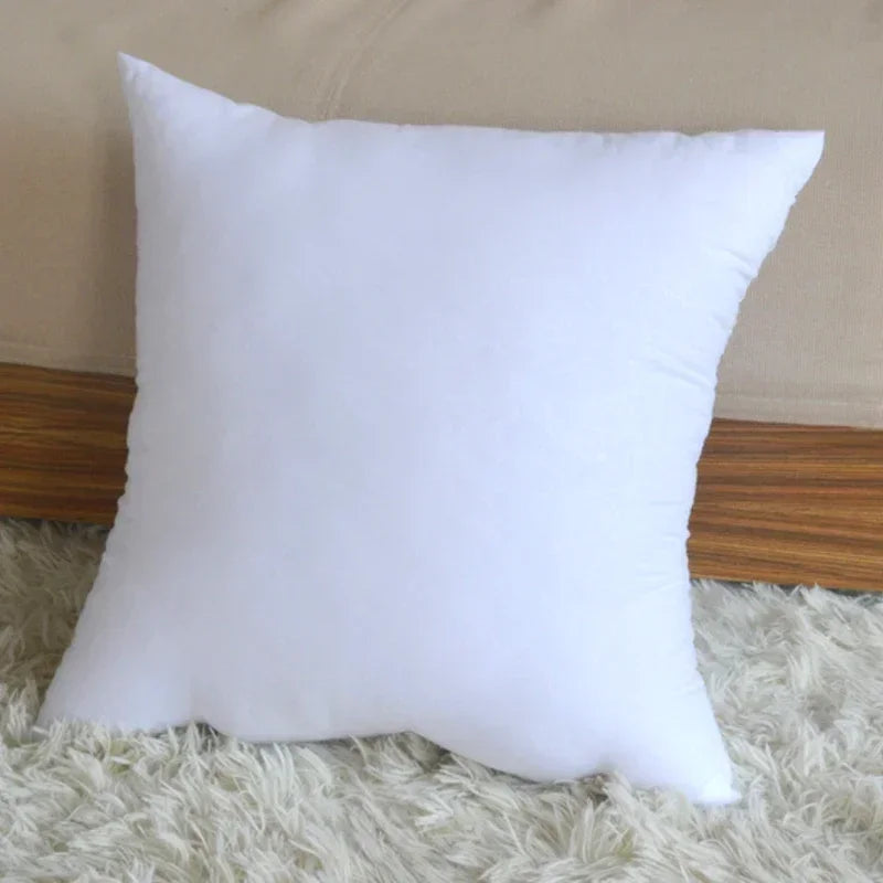 Solid Polyester Cotton Throw Pillow Set With Fiber Fill For Sofa Bed