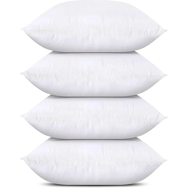 Solid Polyester Cotton Throw Pillow Set With Fiber Fill For Sofa Bed