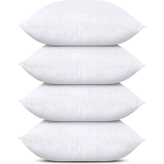 Solid Polyester Cotton Throw Pillow Set With Fiber Fill For Sofa Bed