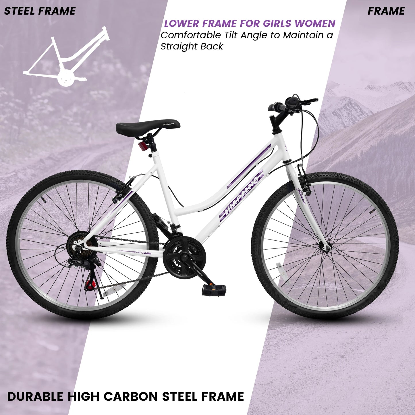 Ecarpat Women's Mountain Bike 21 Speed With V Brake
