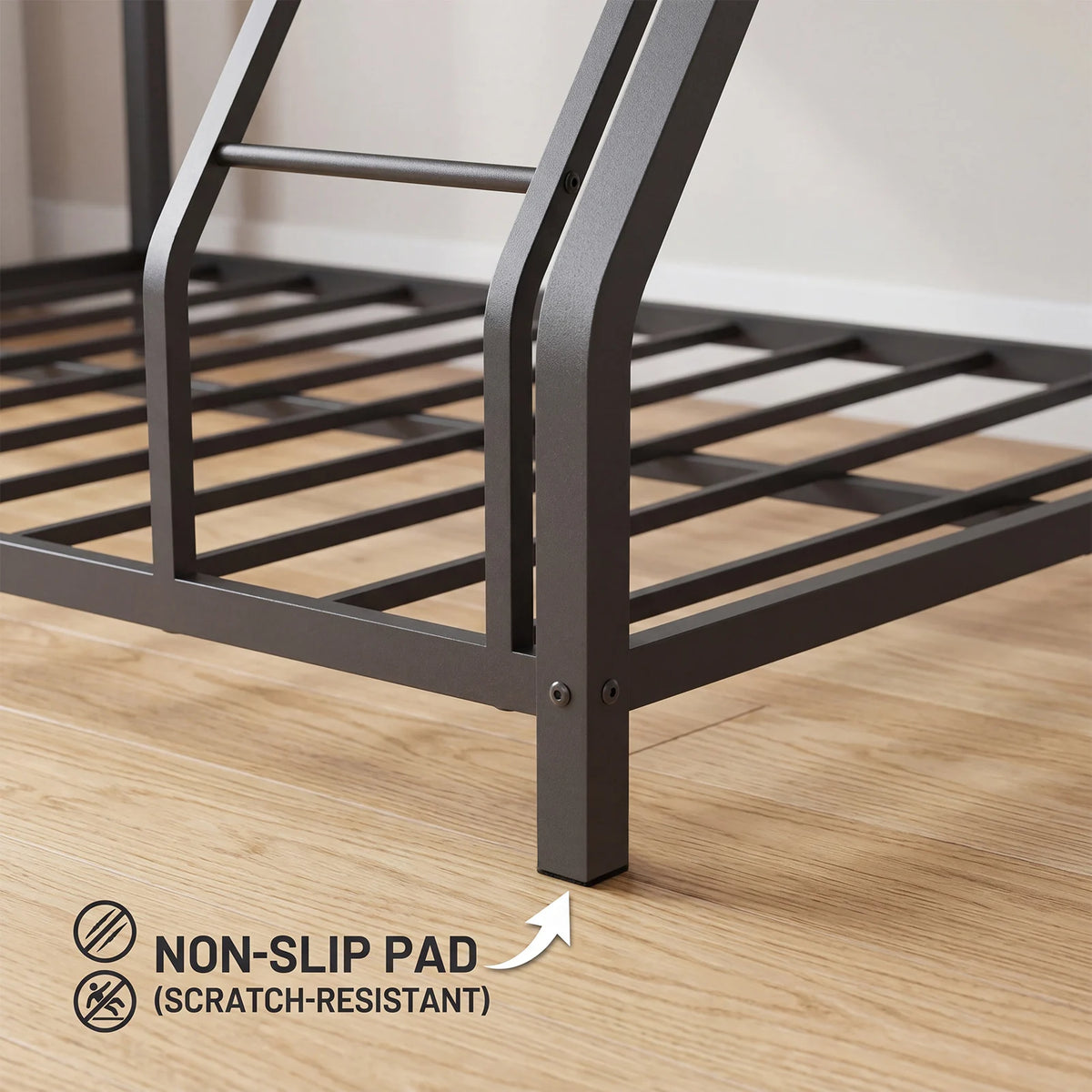 Topincn Heavy Duty Bunk Bed Frame With Ladder And Guardrail