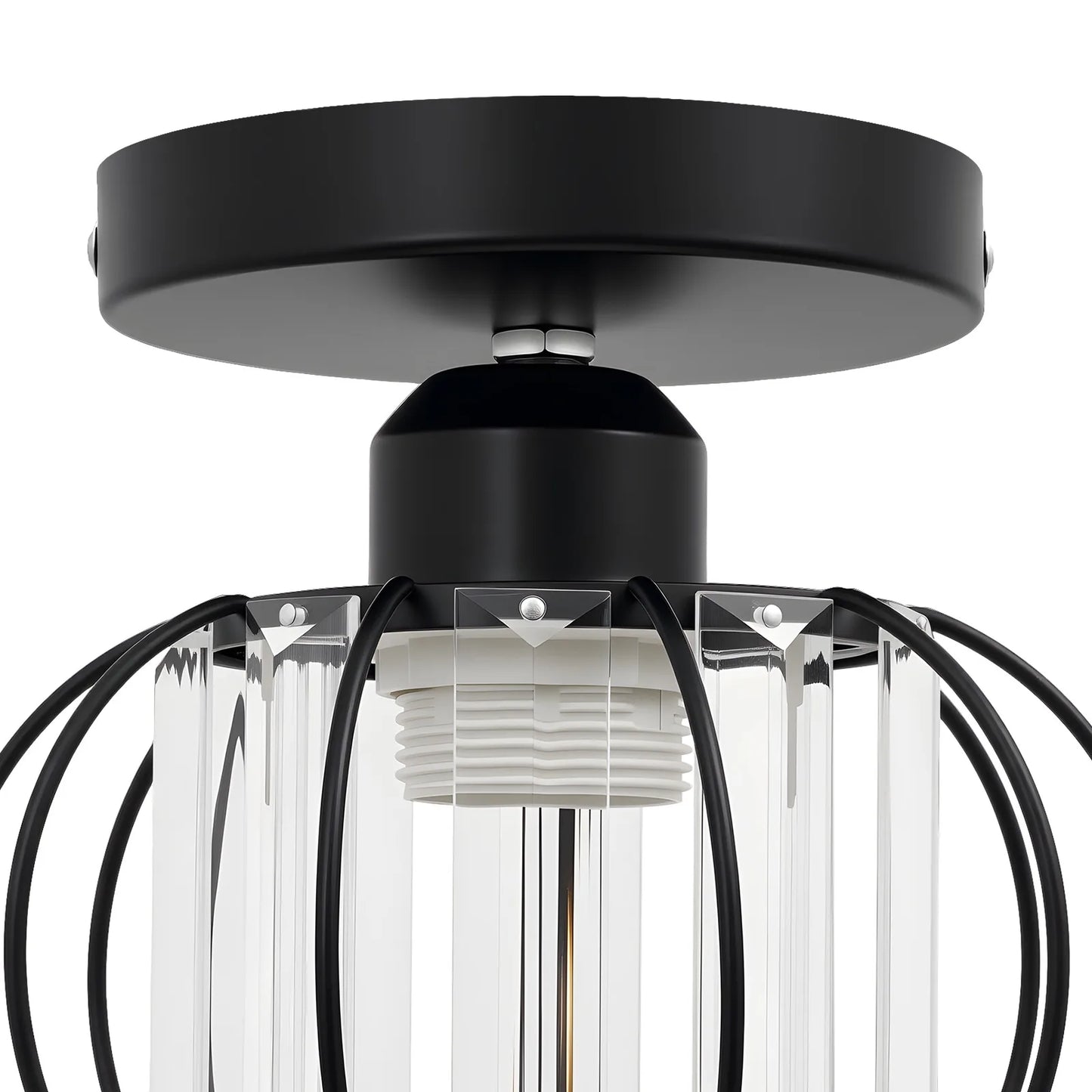 Modern Semi Flush Mount Ceiling Light Fixture Crystal Chandelier Indoor
