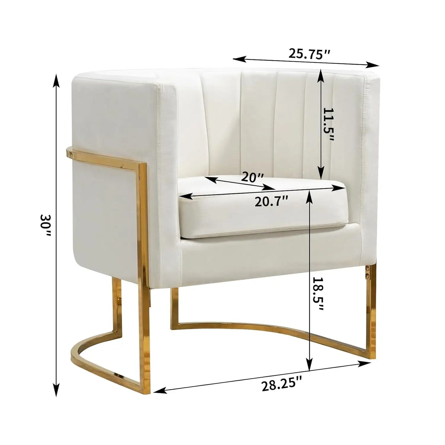 Velvet Accent Chair Set of 2 Mid Century Upholstered Barrel Armchairs