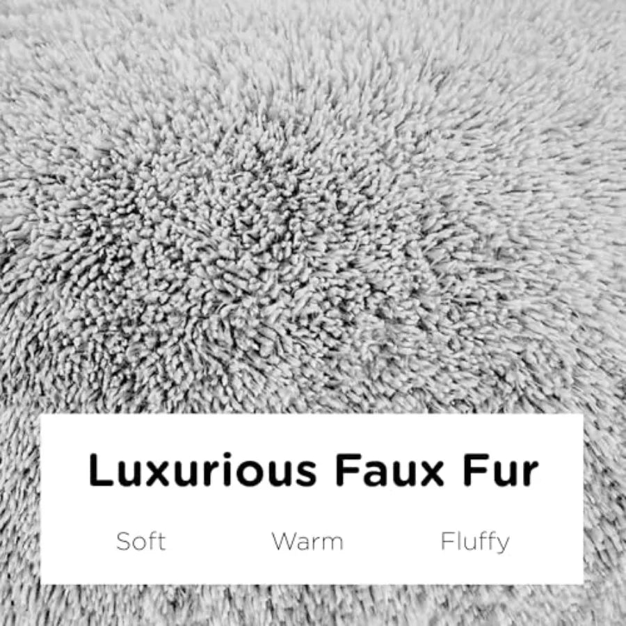Faux Fur Floor Pillows Fluffy Round Cushions Decorative Living Room