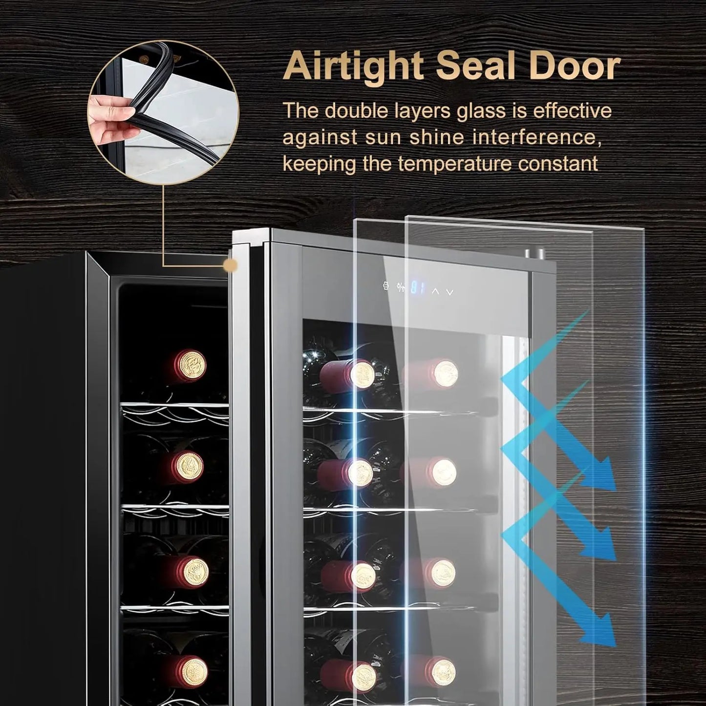 24 Bottle Compressor Mini Wine Refrigerator With Temperature Control