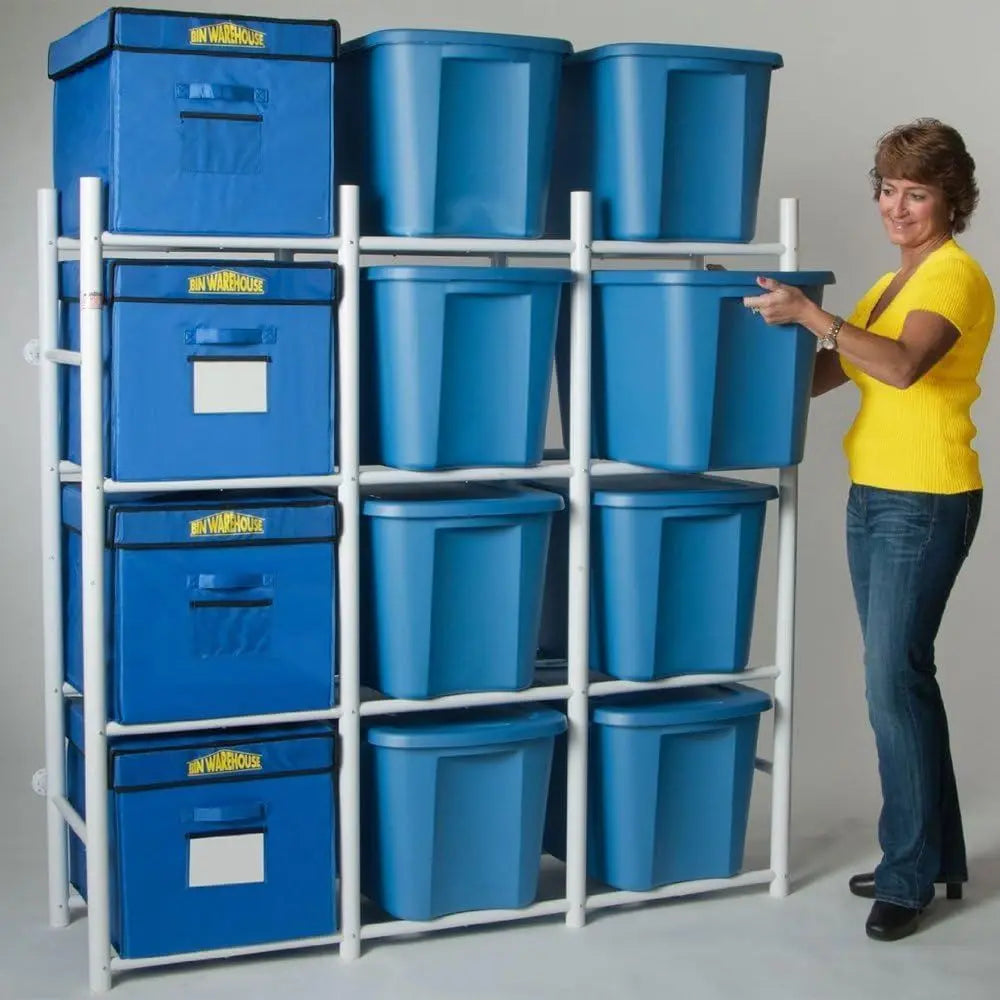 Space-Saving Storage System for Plastic Containers and Totes