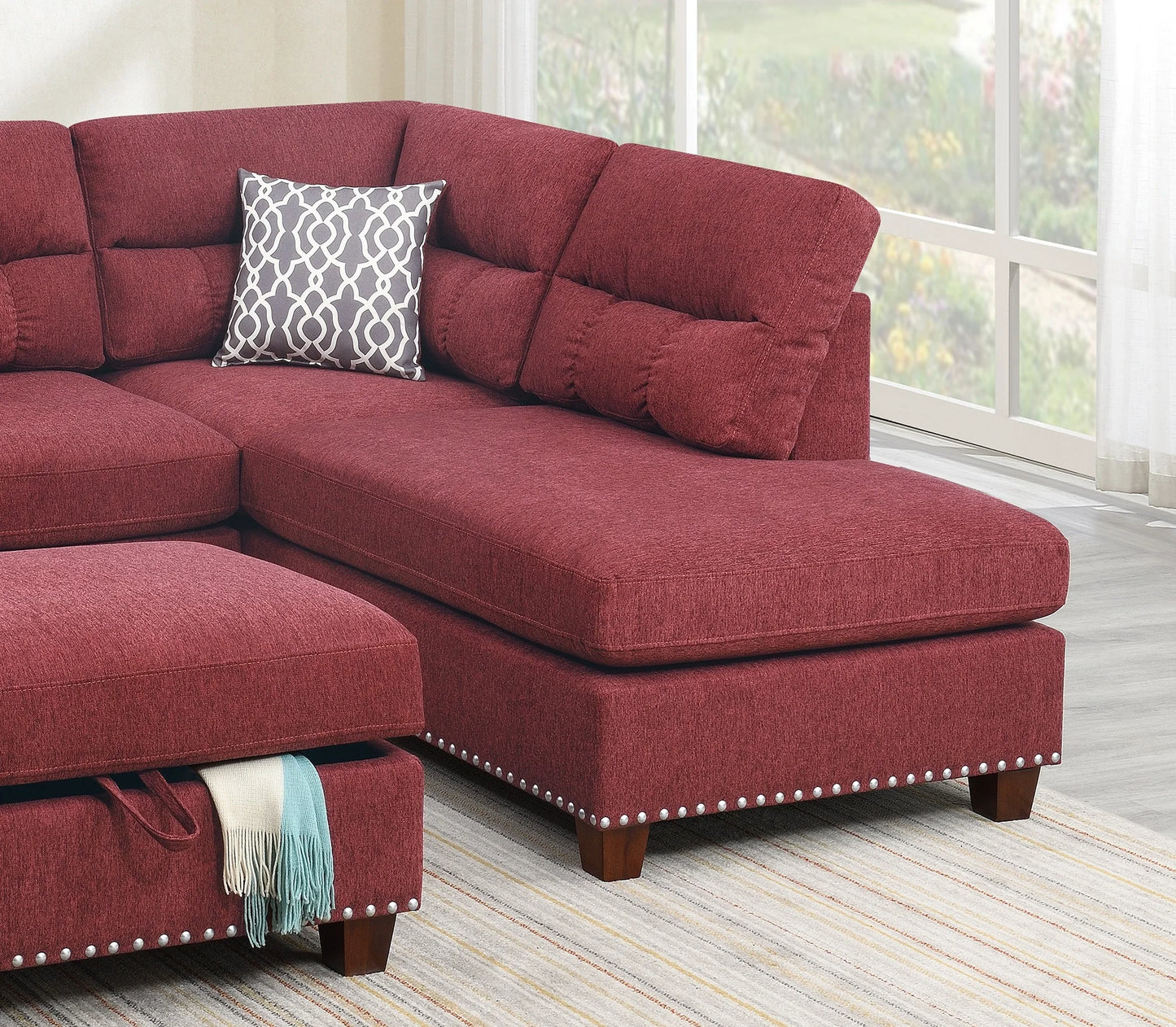 3 Piece Sectional Sofa Set For Modern Living Room Furniture