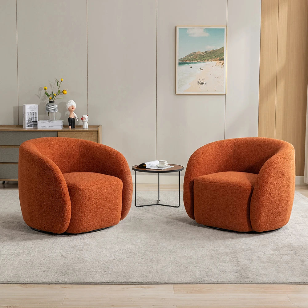 Modern Velvet 360 Degree Swivel Accent Armchair Set of 2