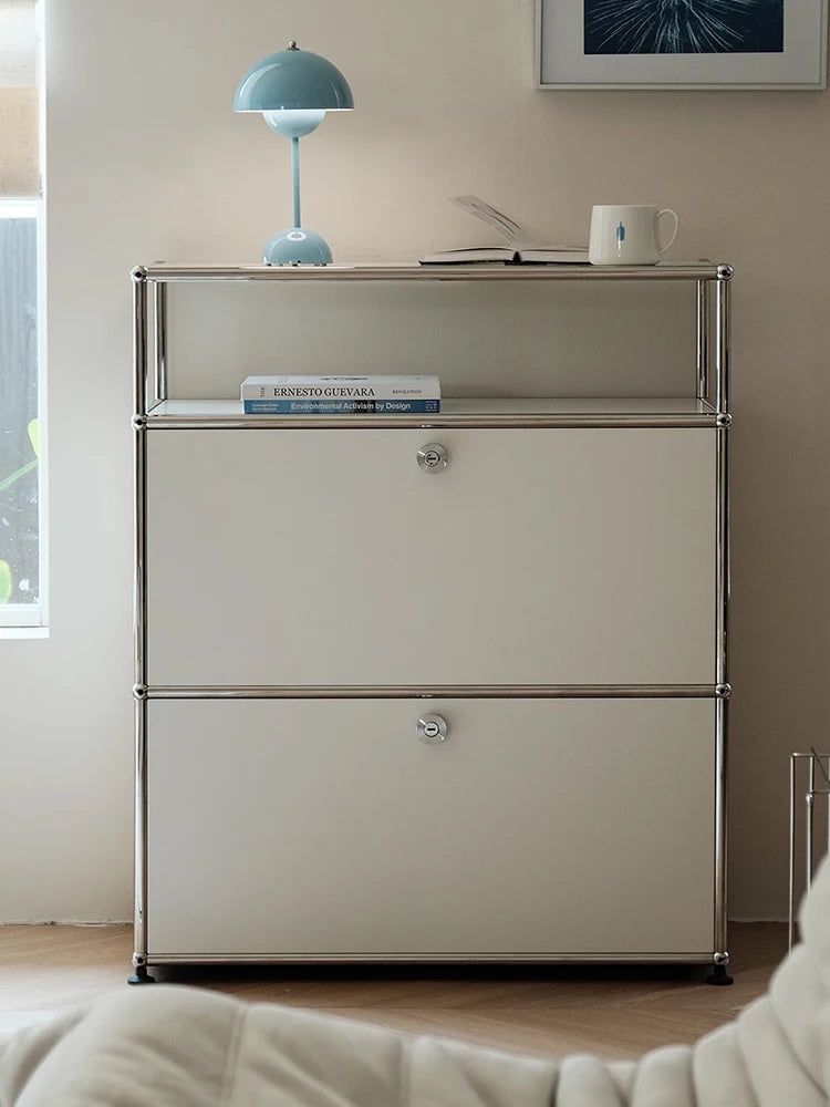 Bigcityfur Tv Stand Corner Cabinet Metal Storage Display Cabinet