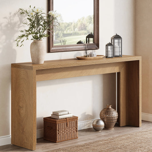 Tribesigns Wooden Farmhouse Console Table With Storage