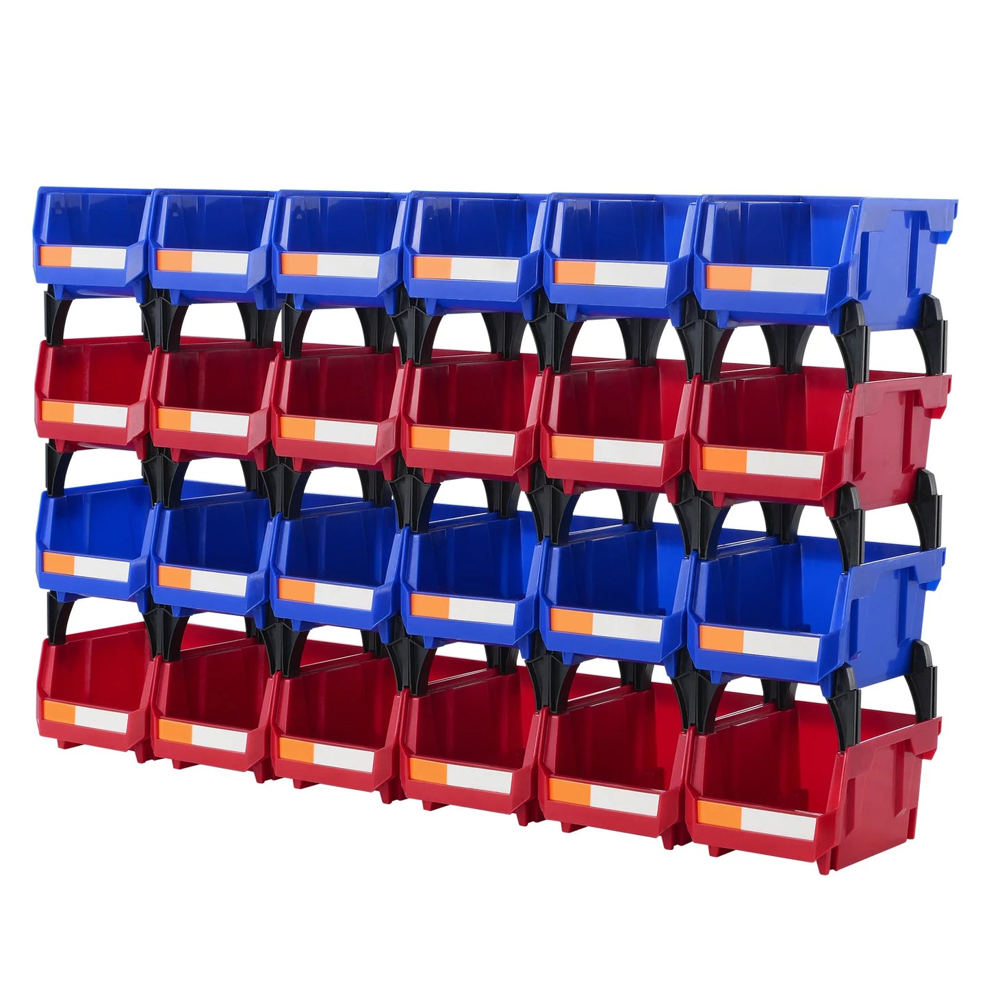 SucceBuy 24 Pack Stackable Storage Bins Organizer For Garage