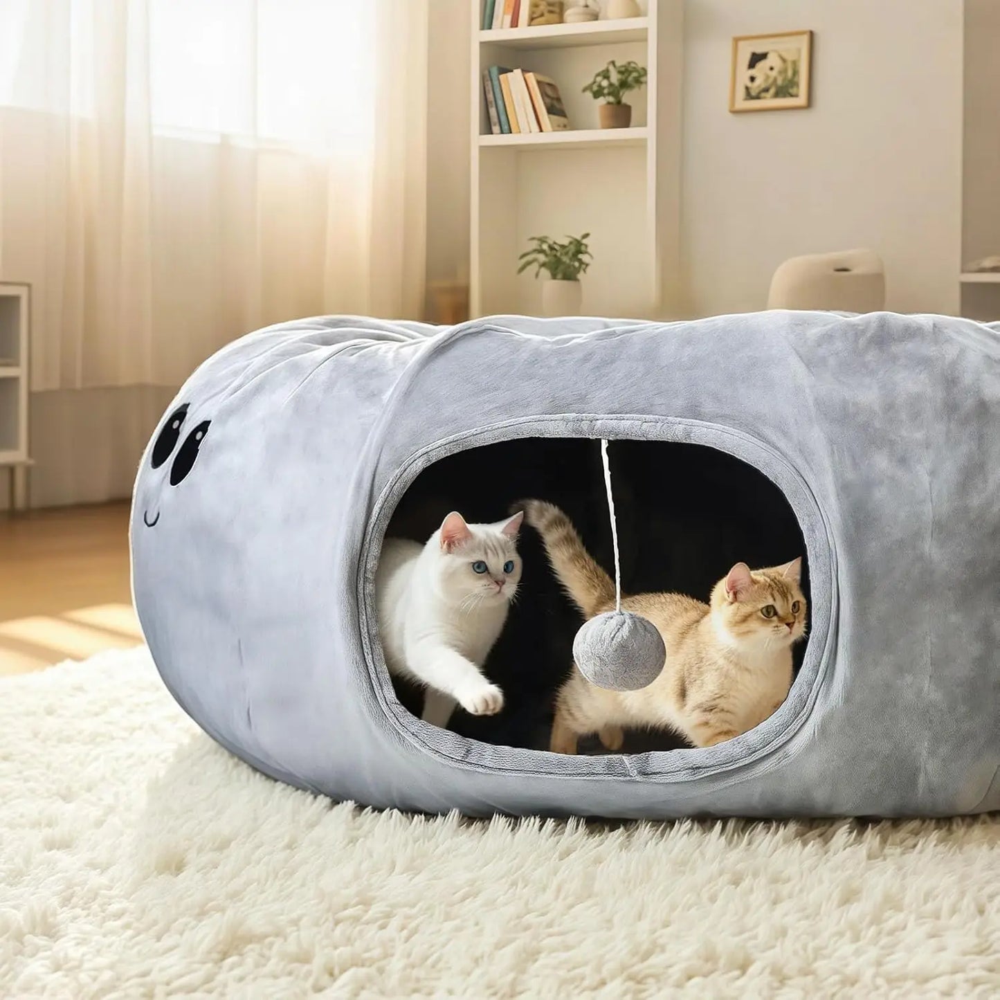 PETRAVEL Cat Tunnel Bed Octopus Shaped Cave With 20 Toys