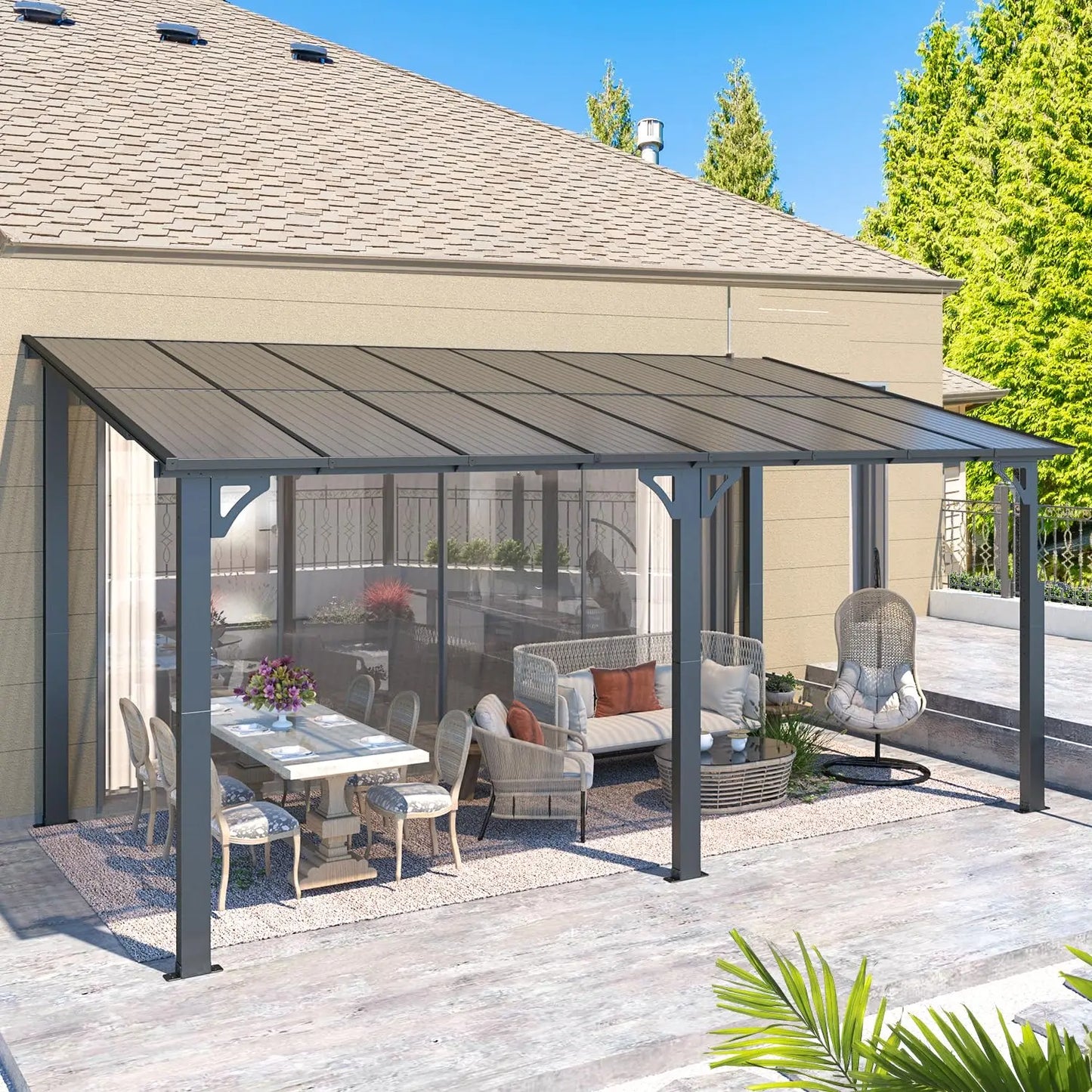 Aluminum Gazebo Outdoor Pergola For Patio Shelter Weatherproof