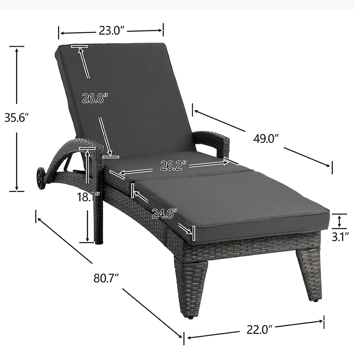 Patio Chaise Lounge Set Of 2 Outdoor Wicker Lounges With Armrests