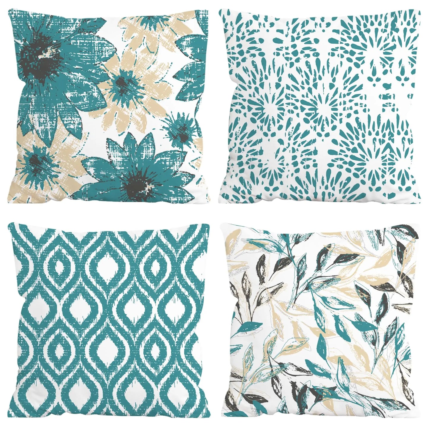 Boho Sage Floral Throw Pillow Covers Decor