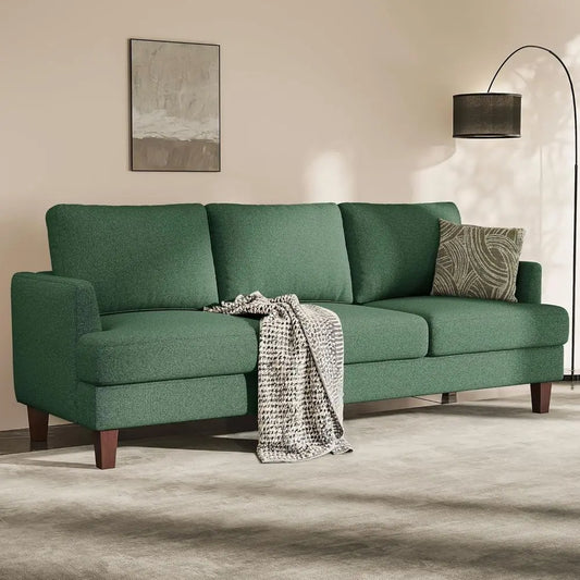 3 Seater Century Style Sofa, 89 Large Upholstered Couch with Deep Seating and Comfortable Armrests for Living Room