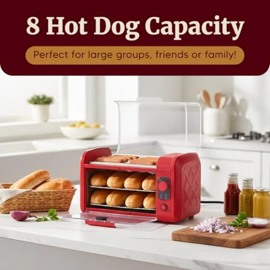 Hot Dog Roller Toaster Oven With 30 Minute Timer Rollers