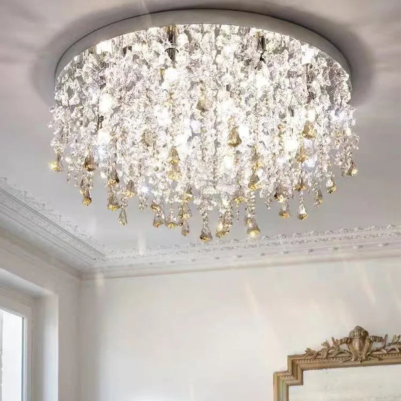 SaloEElaitte Crystal LED Ceiling Light Modern Living Room Lamp