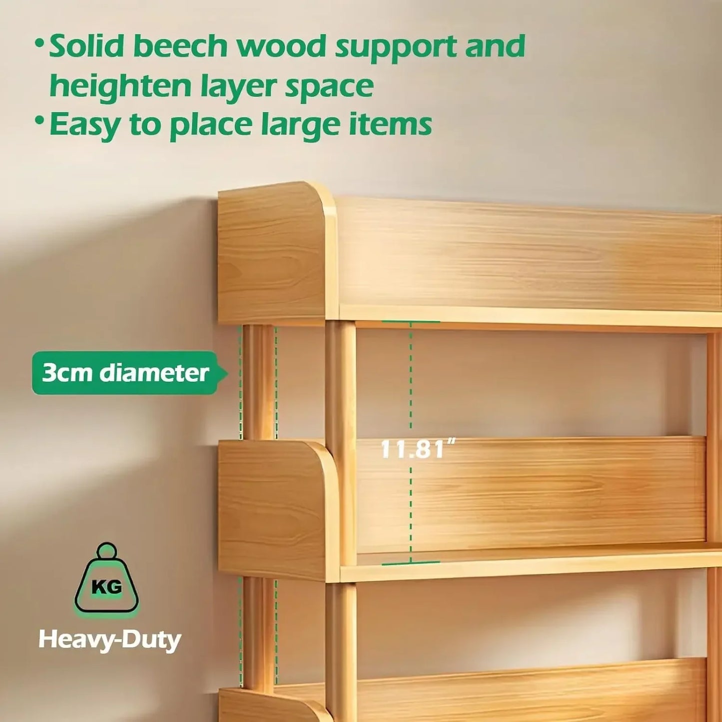 5 Tier Wooden Open Bookcase Modern Display Bookshelf Top Edge