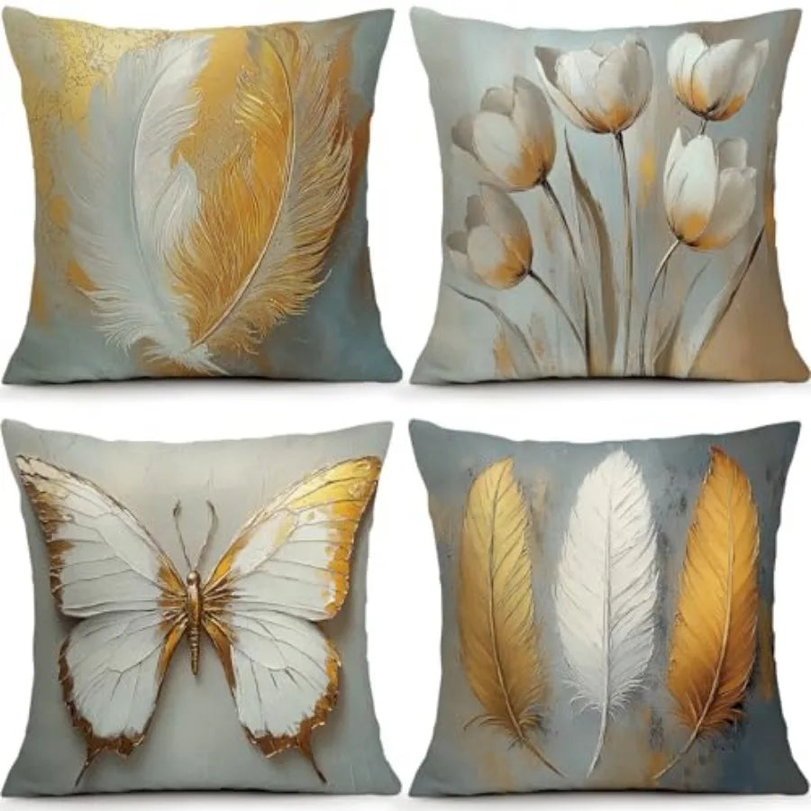Decorative Throw Pillow Covers Set Of Four For Living Room