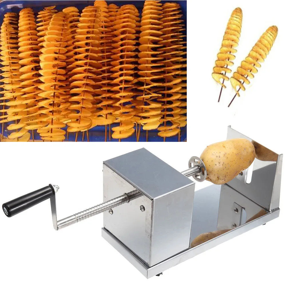 Stainless Steel Spiral Potato Chips Maker And Fruit Slice Cutter